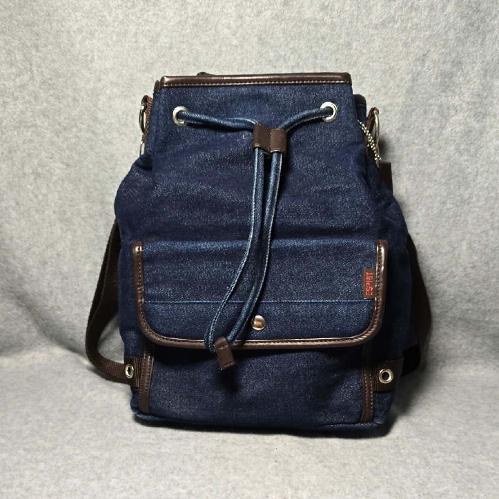 Espirit Y2K Small Dark Wash Denim Coverrable Backpack